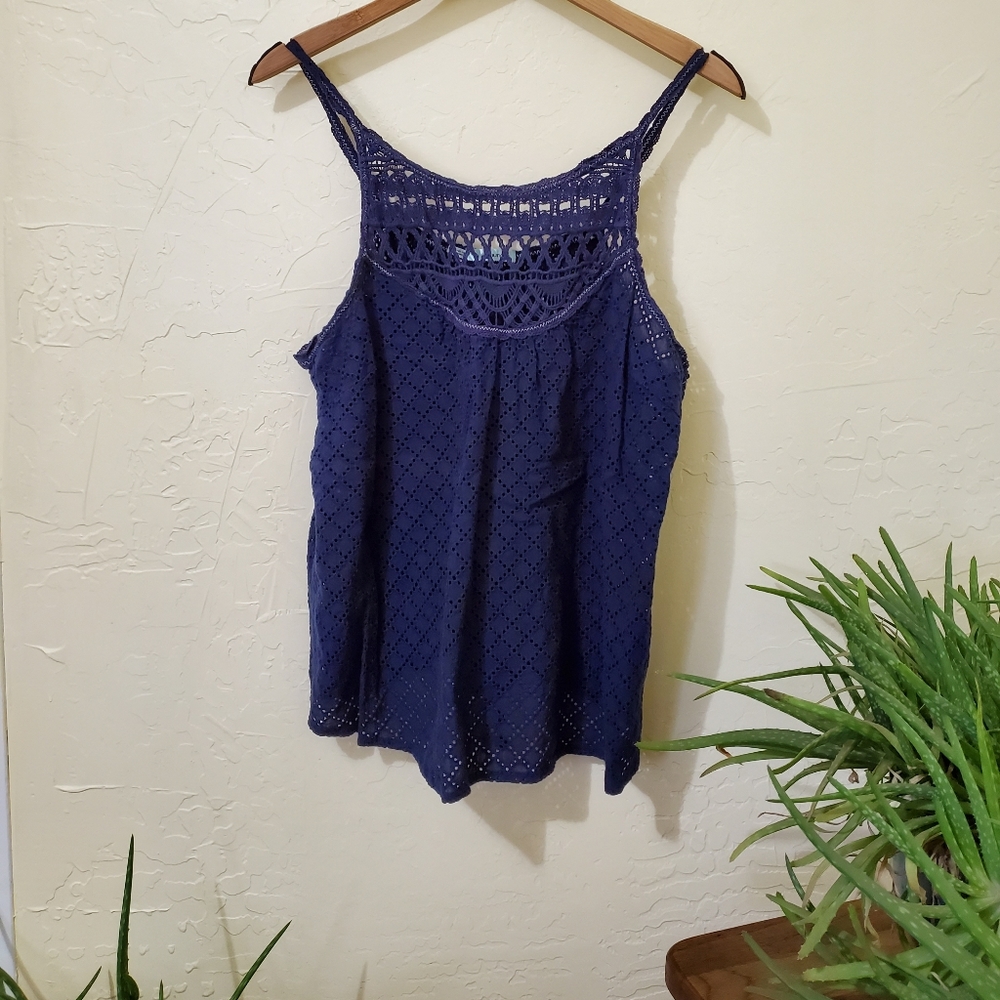 Maurices Navy Crochet Top - XL